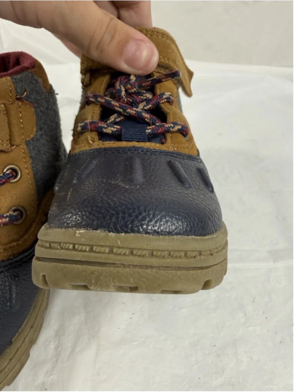 Carter's Freddie Boots Toddler Boys Size 7 Brown Snow Winter Lined Hook Loop